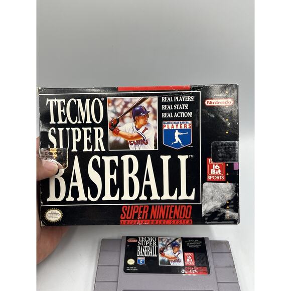 Tecmo Super Baseball SNES Super Nintendo Original Box Authentic - Picture 6 of 11